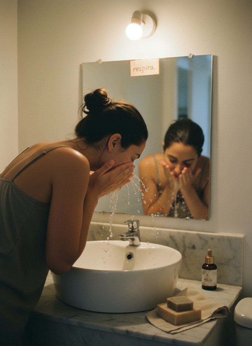 Aplicação do sérum Skin Pause na pele